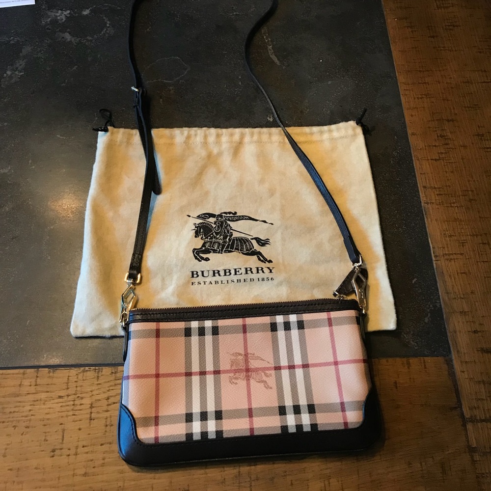 Burberry Leather Crossbody with Brown Trim